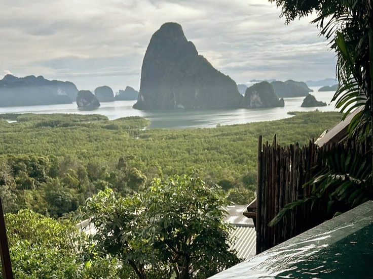 Pool villa overlooking the limestone islands of Phang Nga Bay